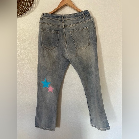 EVDR Straight  Patchwork Men Jeans - Picture 3 of 6